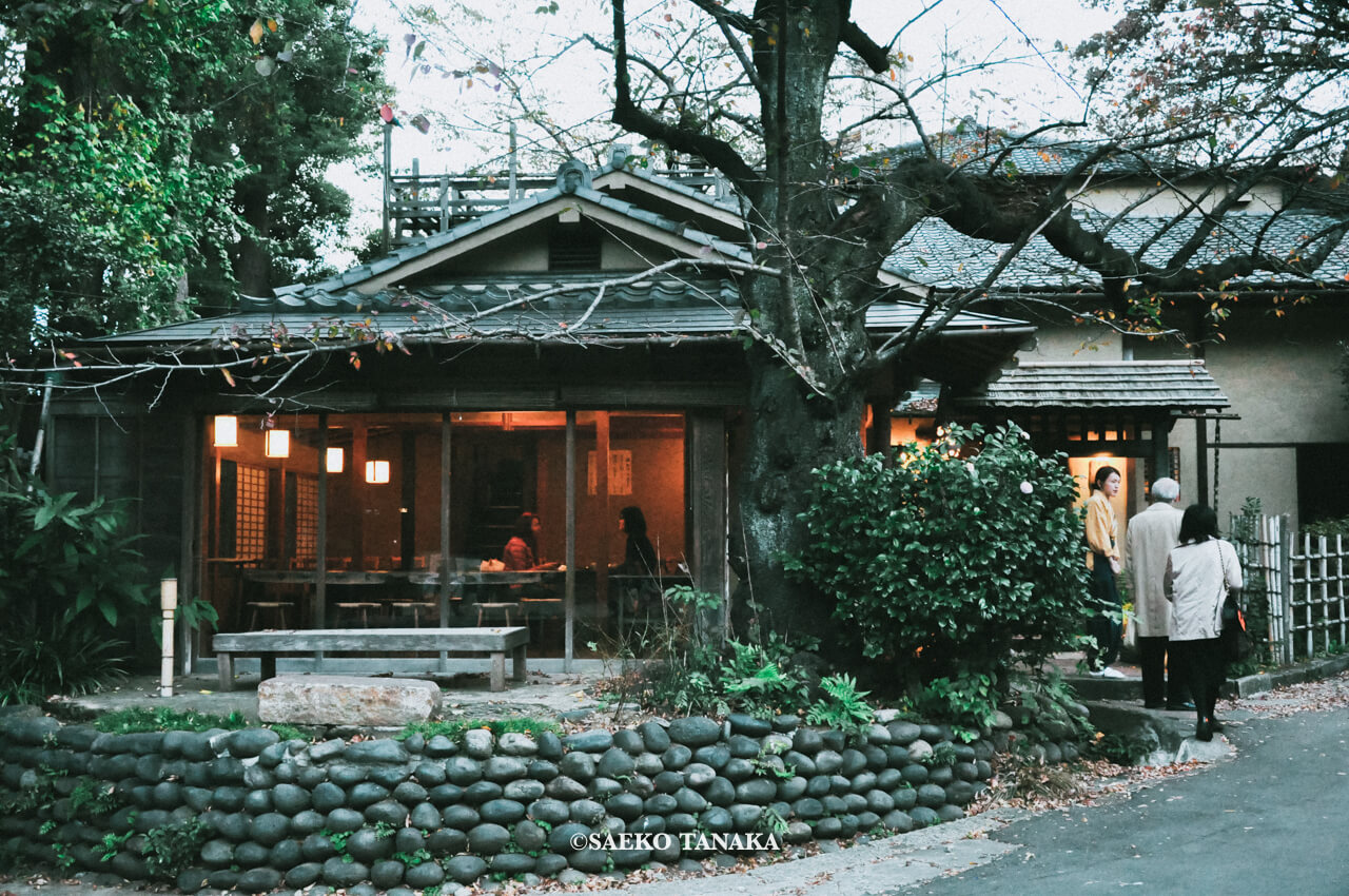 【一眼レフカメラ・レンズ作例：Nikon D90｜AF-S DX NIKKOR 18-105mm f/3.5-5.6G ED VR】東京フォト散歩に最適な、夕暮れ時の紅葉が美しい秋の上野公園にある日本料理店『韻松亭』
